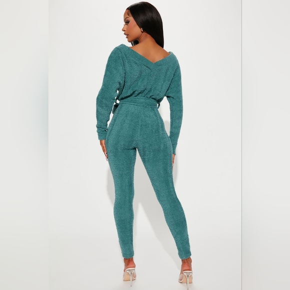 NWT Furry Teal Jumpsuit - Picture 4 of 7